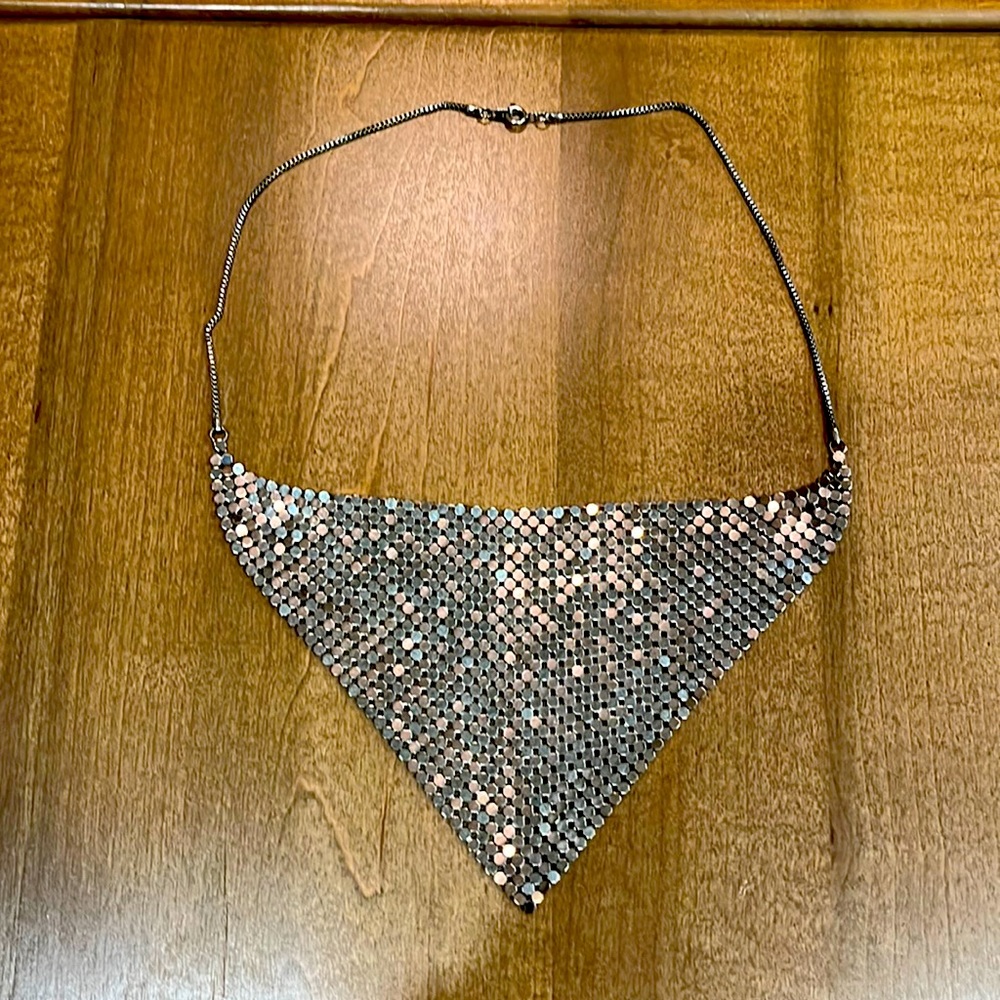 Vintage Whiting and Davis Silver Mesh Necklace Unsigned